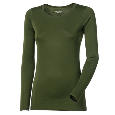 ORIGINAL dámské triko LS MERINO khaki melír