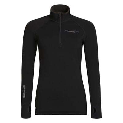 TISPA ZIP MERINO dámská funkční sportovní mikina černá