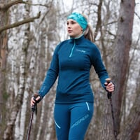 TISPA ZIP MERINO dámská funkční sportovní mikina petrol
