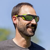 VERTICAL MRR BLK-GRN sportovní sluneční brýle černá mat/limetka